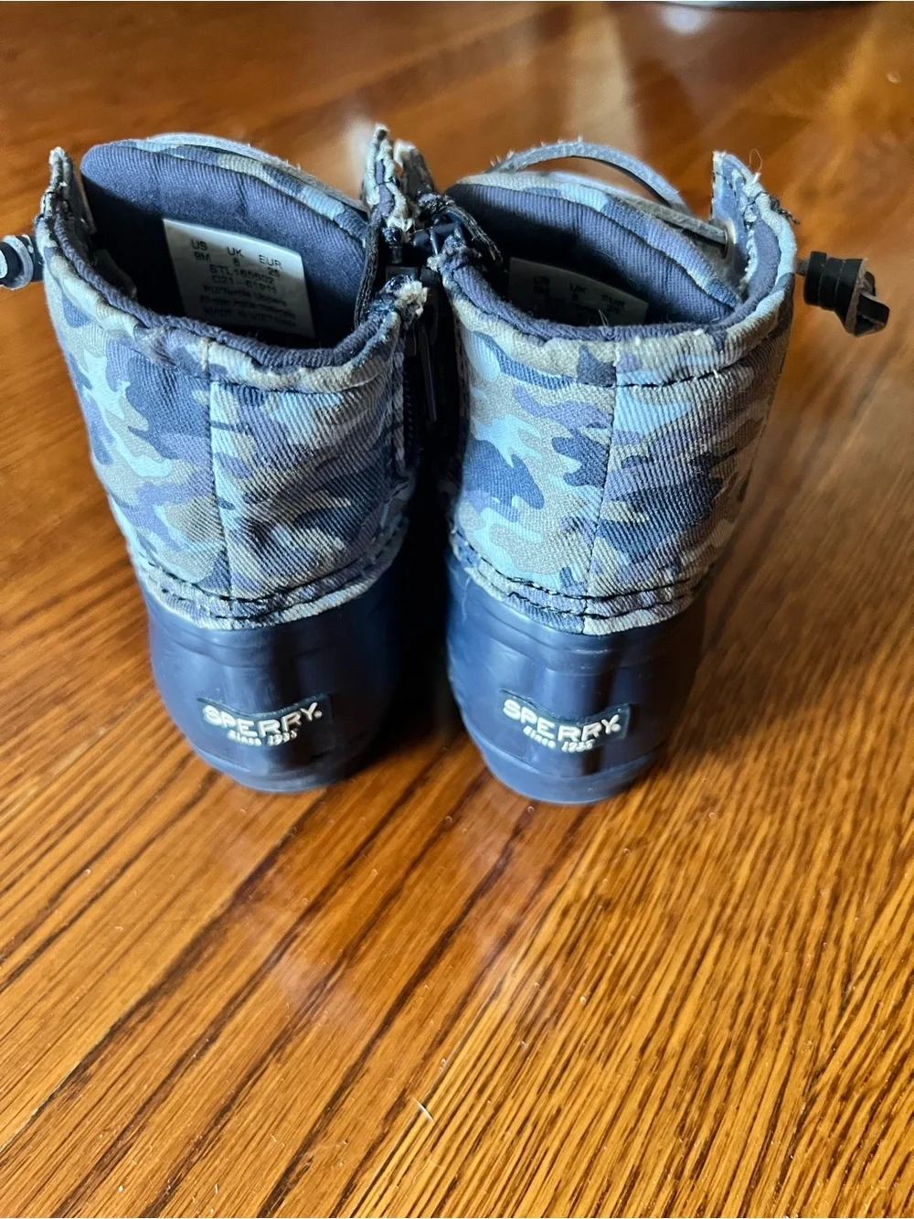 Sperry Toddler Dark Navy Blue Camo Duck Boots Unisex